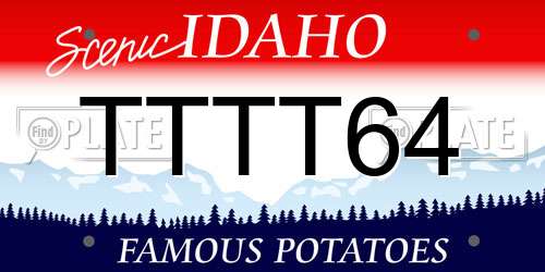 TTTT64 Idaho License Plate