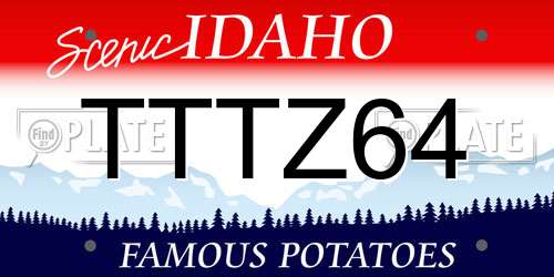 TTTZ64 Idaho License Plate