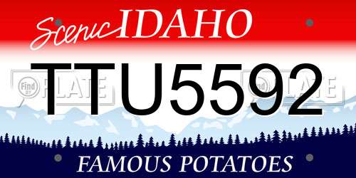 TTU5592 Idaho License Plate