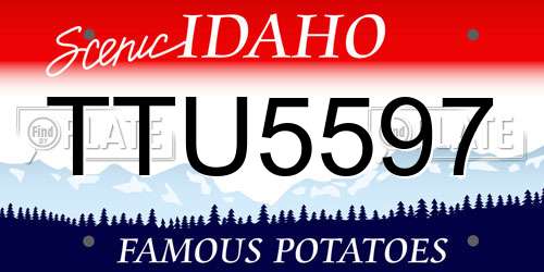 TTU5597 Idaho License Plate