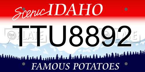 TTU8892 Idaho License Plate