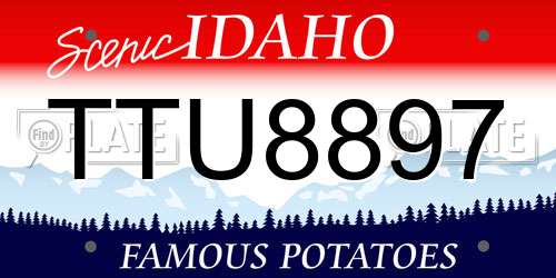 TTU8897 Idaho License Plate
