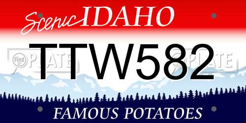 TTW582 Idaho License Plate