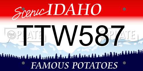 TTW587 Idaho License Plate
