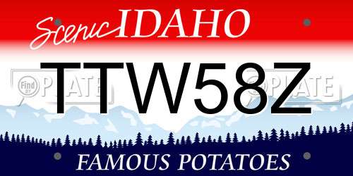 TTW58Z Idaho License Plate