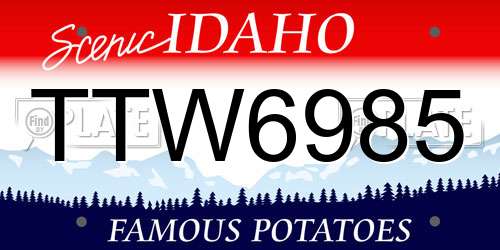 TTW6985 Idaho License Plate
