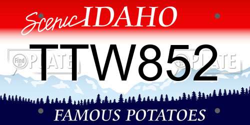 TTW852 Idaho License Plate