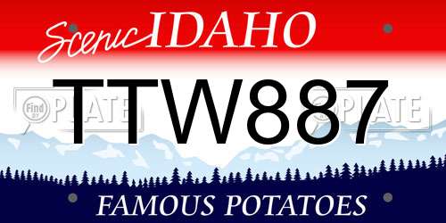 TTW887 Idaho License Plate