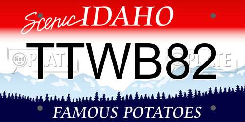 TTWB82 Idaho License Plate