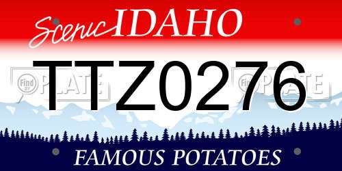 TTZ0276 Idaho License Plate
