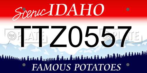 TTZ0557 Idaho License Plate