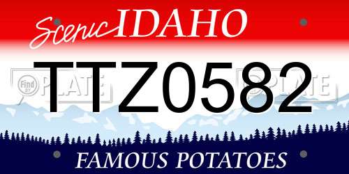 TTZ0582 Idaho License Plate