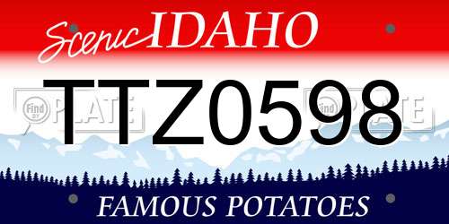 TTZ0598 Idaho License Plate