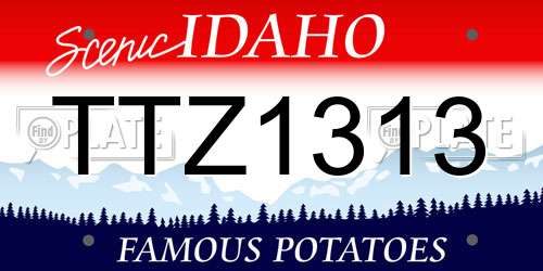 TTZ1313 Idaho License Plate