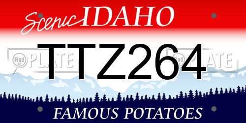 TTZ264 Idaho License Plate