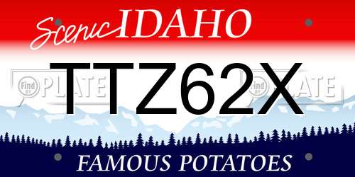 TTZ62X Idaho License Plate