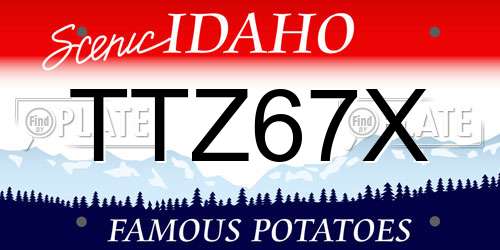 TTZ67X Idaho License Plate