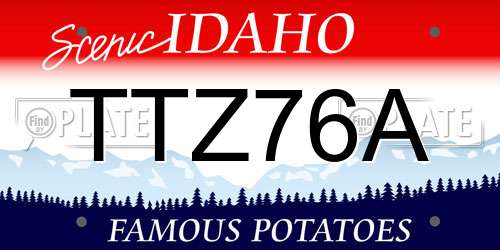 TTZ76A Idaho License Plate