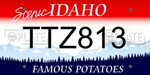 TTZ813 Idaho License Plate