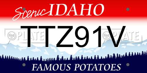 TTZ91V Idaho License Plate