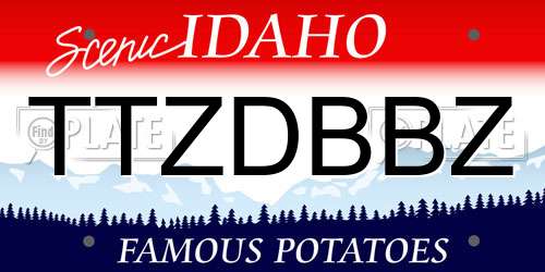 TTZDBBZ Idaho License Plate
