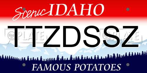TTZDSSZ Idaho License Plate