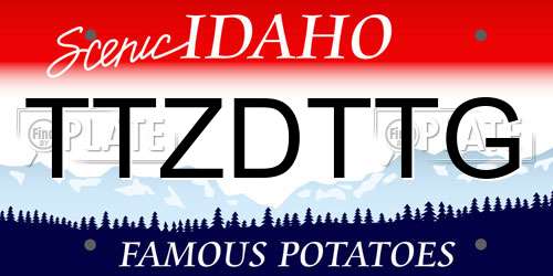 TTZDTTG Idaho License Plate