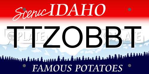 TTZOBBT Idaho License Plate