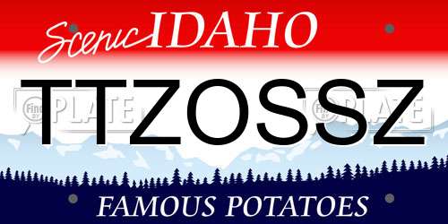 TTZOSSZ Idaho License Plate