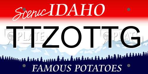 TTZOTTG Idaho License Plate