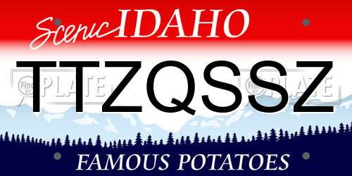TTZQSSZ Idaho License Plate