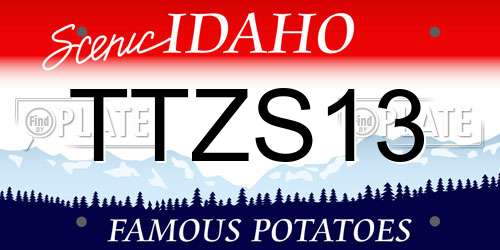 TTZS13 Idaho License Plate
