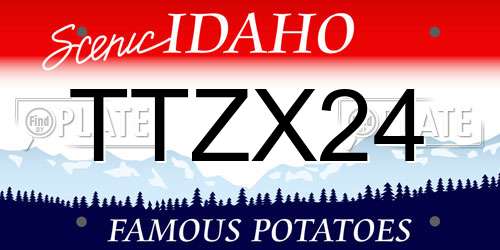 TTZX24 Idaho License Plate