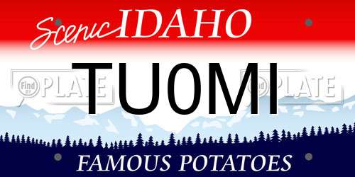 TU0MI Idaho License Plate