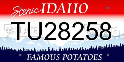 TU28258 Idaho License Plate