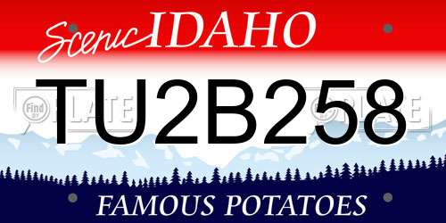 TU2B258 Idaho License Plate