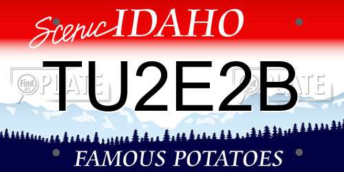 TU2E2B Idaho License Plate