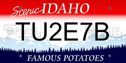 TU2E7B Idaho License Plate