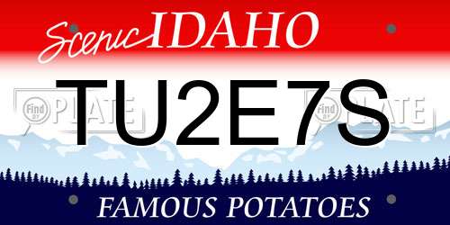 TU2E7S Idaho License Plate