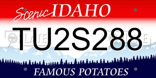 TU2S288 Idaho License Plate