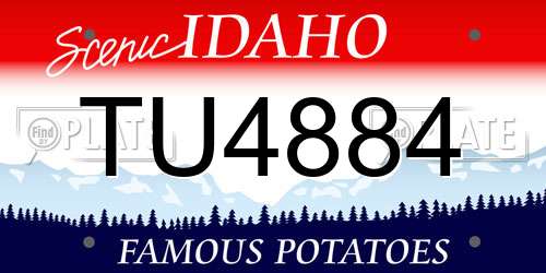 TU4884 Idaho License Plate