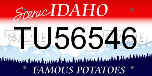 TU56546 Idaho License Plate
