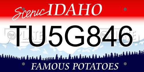 TU5G846 Idaho License Plate