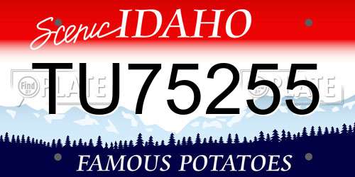 TU75255 Idaho License Plate