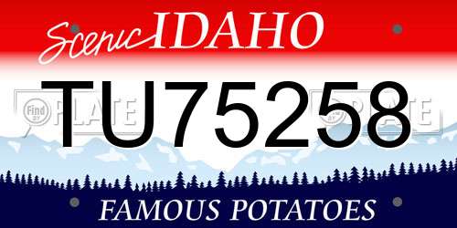 TU75258 Idaho License Plate