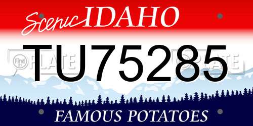 TU75285 Idaho License Plate