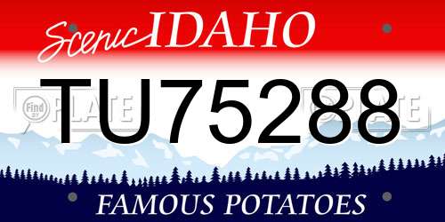 TU75288 Idaho License Plate