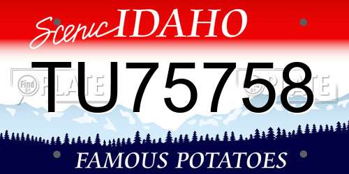 TU75758 Idaho License Plate