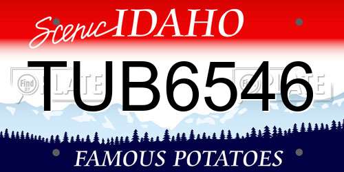 TUB6546 Idaho License Plate