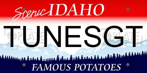 TUNESGT Idaho License Plate